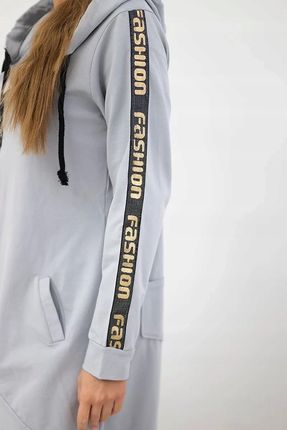 Bluza z suwakiem z tyłu szara - zdjęcie 4
