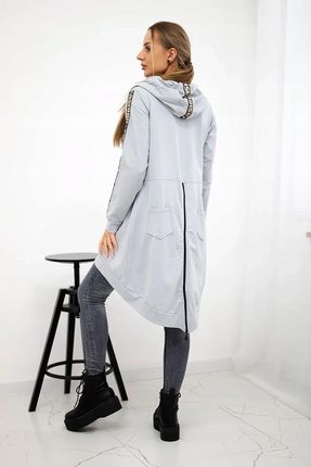 Bluza z suwakiem z tyłu szara - zdjęcie 2