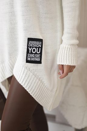 Sweter z golfem ecru - zdjęcie 4