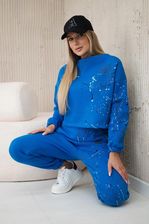 Zdjęcie Komplet ocieplany z kolorowym nadrukiem chabrowy - Szadek