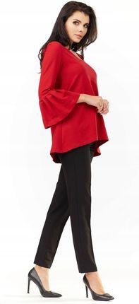 Praktyczna Bluzka Czerwony | WYGODNA Stylowy Bluzka Czerwony r.L/XL Trend - zdjęcie 5