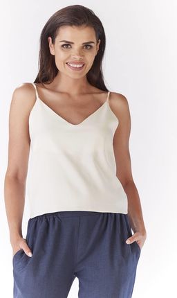 Stylowa Bluzka Ecru | WYGODNA Praktyczna Bluzka Ecru Na Codzień r.XL