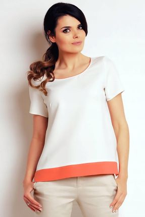 Stylowa Bluzka Ecru | DOBRA JAKOŚĆ Casualowa Bluzka Ecru Na Codzień r.L