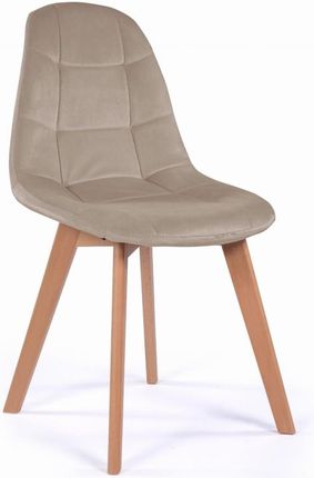 krzesło skandynawskie welurowe VEGAS ciemnobeżowe