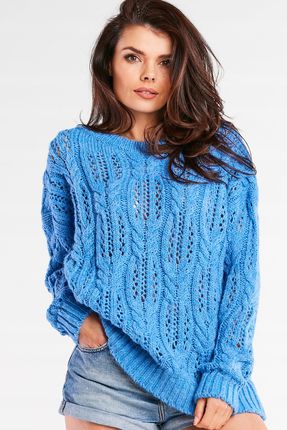 Awama Sweter Niebieski One Size - zdjęcie 4