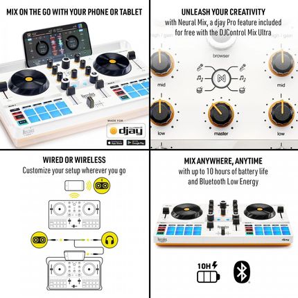 Odtwarzacz DJ ‌Hercules DJControl Mix Ultra - Przenośny