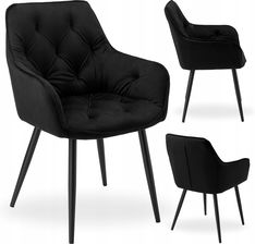 Zdjęcie Ehokery Krzesło Welurowe Nevada Velvet Czarne (321980MG) - Cybinka
