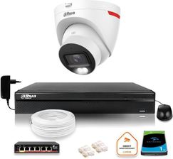Zestaw do monitoringu Dahua Zestaw Monitoringu Ip Kamera Zewnętrzna Wizcolor 2K 4Mpx 30M (Z53284T1) - zdjęcie 1