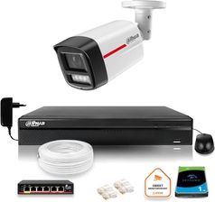 Zestaw do monitoringu Dahua Zestaw Monitoringu Ip Kamera Zewnętrzna Wizcolor 2K 4Mpx 50M (Z53287B1) - zdjęcie 1