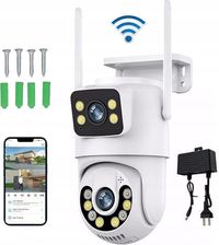 Bedee Podwójna Kamera Wifi Ip Smart Zewnętrzna Obrotowa 2X4Mp Aplikacja (6CT0014EU901)