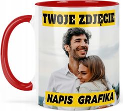 Klik&Lab Kubek Czerwony Z Własnym Nadrukiem Zdjęciem Napisem Personalizowany Imię