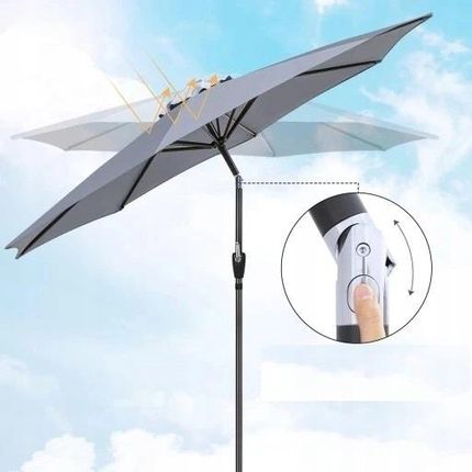 Parasol Ogrodowy Przeciwsłoneczny Regulowany Na Taras Balkon 270x238cm 1828220695 - zdjęcie 4
