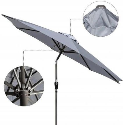 Parasol Ogrodowy Przeciwsłoneczny Regulowany Na Taras Balkon 270x238cm 1828220695 - zdjęcie 3