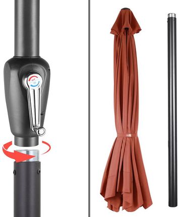 Wideshop Duży Parasol Ogrodowy O Średnicy 330cm Z Korbą 1828207977 - zdjęcie 4