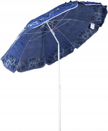 Zestaw Duży Niebieski Plażowy Parasol Ogrodowy 180cm Podstawa Grafit 1828244405 - zdjęcie 3