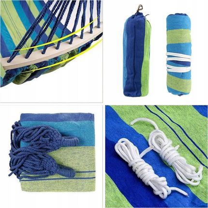 Hamak Ze Stelażem Ogrodowy 260X80 Huśtawka +Etui 1828207913 - zdjęcie 2