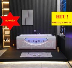 Zdjęcie Wanna z hydromasażem BC-602 prostokątna 180cmx90cmx66cm DYSZE OBROTOWE, MASAŻ KARKU, WODOSPADY, PILOT - Białystok