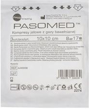 Paso-Trading Pasomed Kompresy Jałowe Z Gazy Bawełnianej 17 Nitkowe 8 Warstwowe 10cm x 3szt.