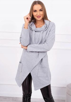 Tunika z kopertowym przodem Oversize szara