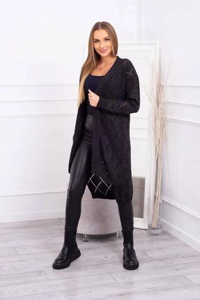Sweter z geometrycznym wzorem grafitowy - zdjęcie 2