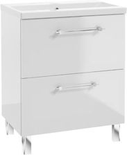 Deftrans Szafka Łazienkowa Z Umywalką I 2 Szufladami 50X80Cm Stojąca Biały Połysk Cassandra (MC476717ALL)