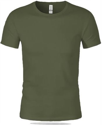 T-shirt Męski Zielony Koszulka Męska Krótki Rękawek Gildan 100% Bawełna - zdjęcie 4
