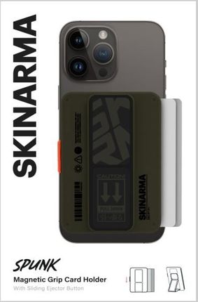 Portfel Skinarma Mirage Spunk Wallet     Magnetic Grip Stand zielony - zdjęcie 4