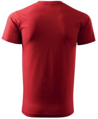 Wzmocniona Koszulka męska T-shirt bawełna bez szwów bocznych BASIC CZERWONA - zdjęcie 2