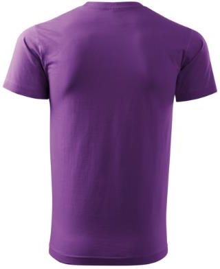 Wzmocniona Koszulka męska T-shirt bawełna bez szwów bocznych BASIC fioletowa - zdjęcie 3