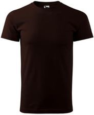 Wzmocniona Koszulka męska T-shirt bawełna bez szwów bocznych BASIC kawowa
