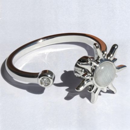 Pierścionek Spinner Słońce antystresowy Regulowany stal fidget damski - zdjęcie 3