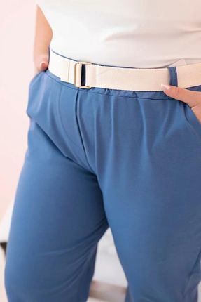 Spodnie damskie bawełniane Plus Size z paskiem jeansowe 6xl - zdjęcie 4
