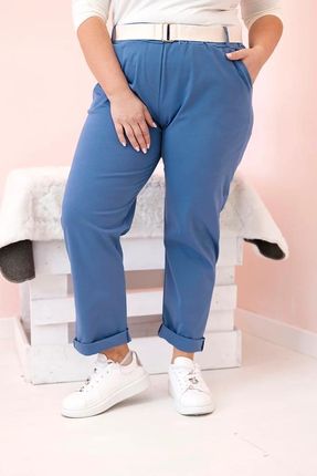 Spodnie damskie bawełniane Plus Size z paskiem jeansowe 6xl - zdjęcie 3