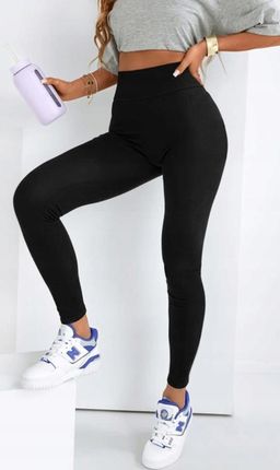 Legginsy Getry Prążkowane z Wysokim Stanem Kryjące Kobiece r.M/L