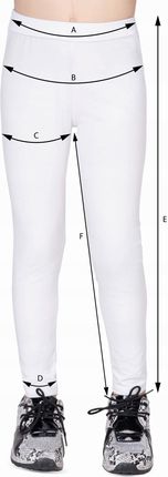 Legginsy Getry Dziecięce Leginsy Dziewczęce Klasyczne Leginsy Biały 122 - zdjęcie 4