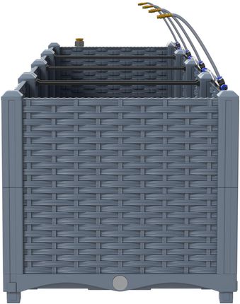 vidaXL Doniczki Z Systemem Nawadniania 3szt. Jasnoszary 42002892 - zdjęcie 3