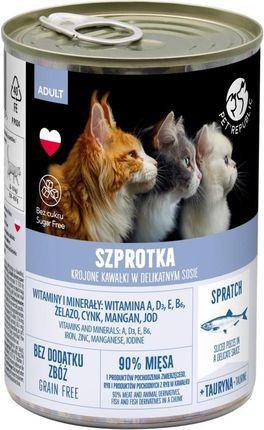 Petrepublic Bezzbożowa Mokra Karmam Kawałki W Sosie Ze Szprotką 12X400G - zdjęcie 2