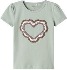 name it T-shirt Nmfjamaria Aqua Gray - Dziewczynka - r. 110