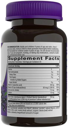 Nature'S Way Sambucus Zero Sugar Immune Gummy 50 Żelka - zdjęcie 4