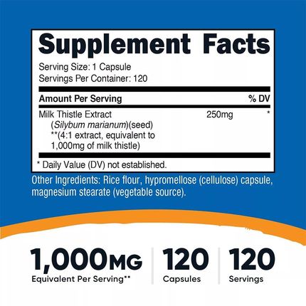 Nutricost Milk Thistle 1000Mg 120Kaps. - zdjęcie 2