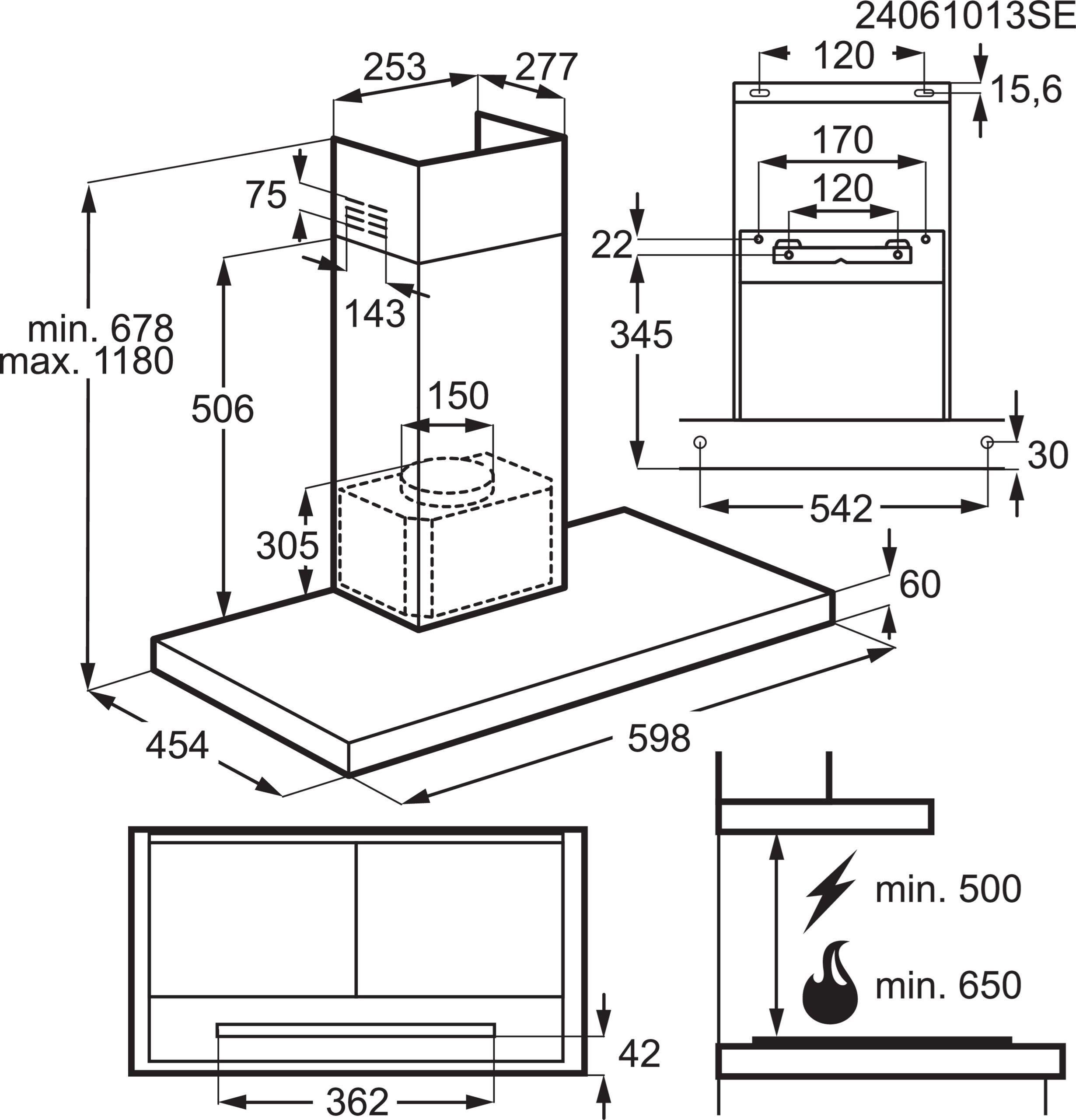 фото Витяжка Т-подібна Electrolux LFT816K