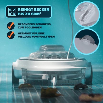 Monzana Odkurzacz Do Basenu Poolboy600 Bezprzewodowy Robot Biały - zdjęcie 2