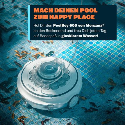 Monzana Odkurzacz Do Basenu Poolboy600 Bezprzewodowy Robot Biały - zdjęcie 3