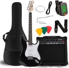 V-TONE EGA 39 BK gitara elektryczna 4/4 SSS wzmacniacz pokrowiec zestaw