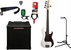 Gitara basowa Arrow Session 5 BW + Wzmacniacz 20W + Kabel + Tuner + Statyw