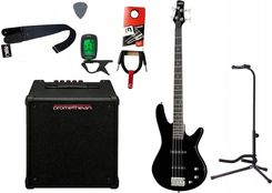 Gitara basowa Ibanez GSR180-BK + Wzmacniacz 20W + Kabel + Tuner + Statyw