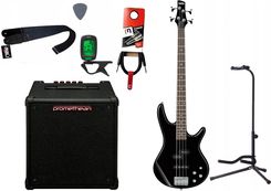 Gitara basowa Ibanez GSR200-BK + Wzmacniacz 20W + Kabel + Tuner + Statyw