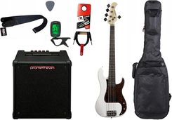 Gitara basowa Arrow Session 5 BW + Wzmacniacz 20W + Kabel + Pokrowiec
