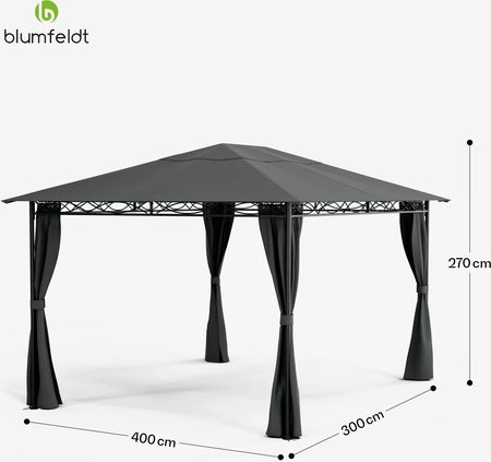 Blumfeldt Pawilon Ogrodowy Na Taras 3x4M Rolety 10046876 - zdjęcie 4