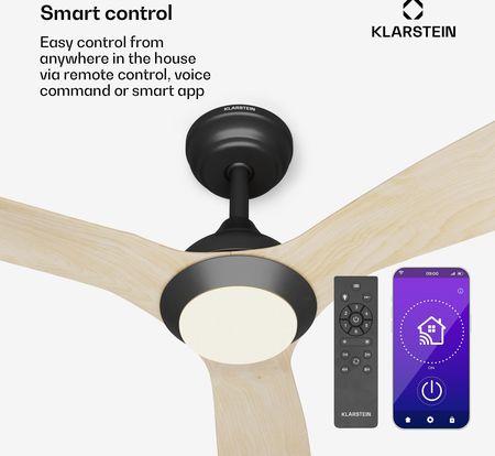 Klarstein Wentylator Sufitowy Lampa Żyrandol 132cm Timer Pilot Aplikacja 10046091 - zdjęcie 3